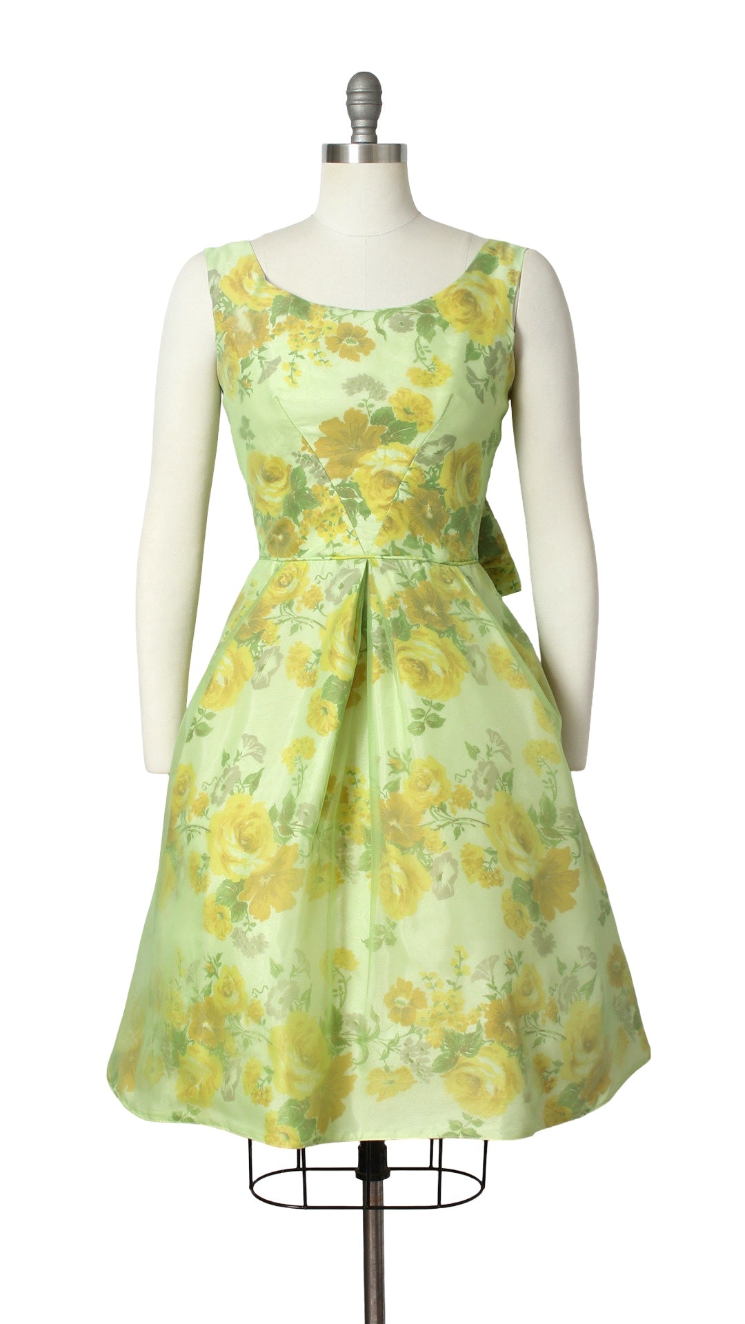 1950s Rose Chiffon Overlay Party Dress | small