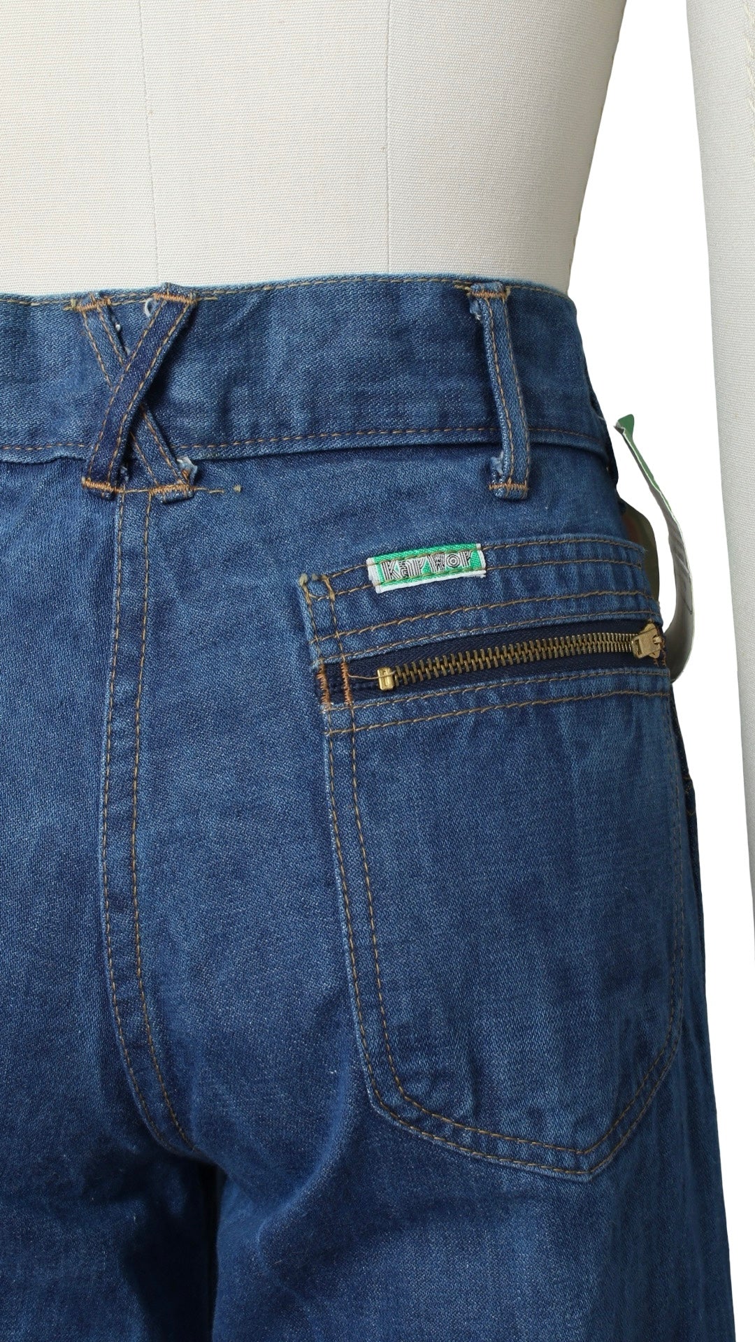 NEW | 1970s DEADSTOCK Denim Bell Bottoms | small