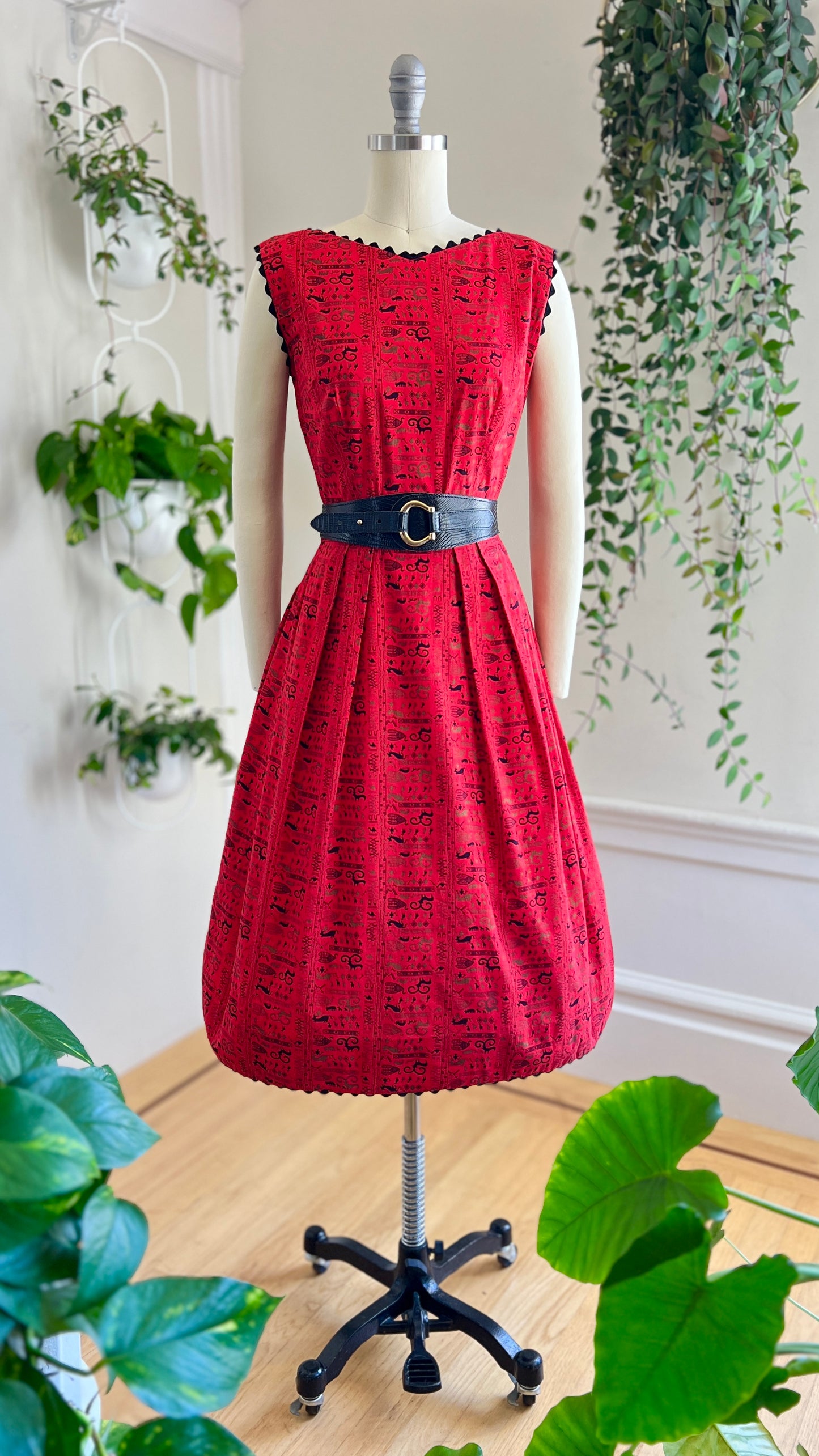 1950s Egyptian Hieroglyphics Sundress | x-small