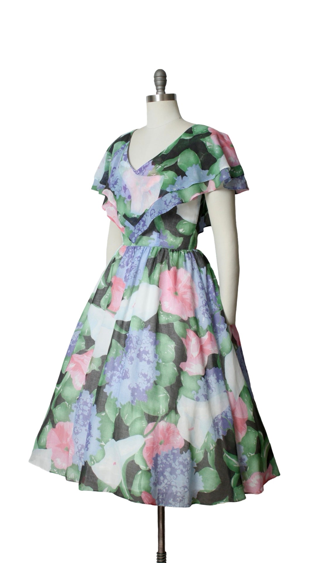 NEW | 1970s Calla Lily Floral Dress | small