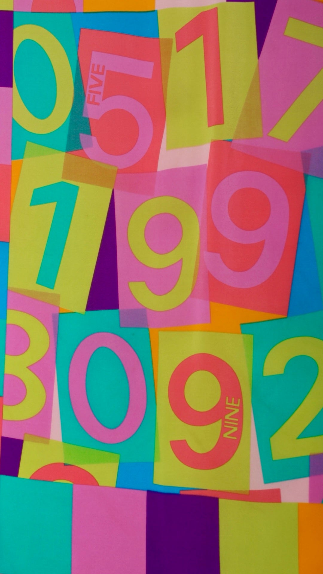 1990s ESCADA Silk Numbers Letters Novelty Print Scarf