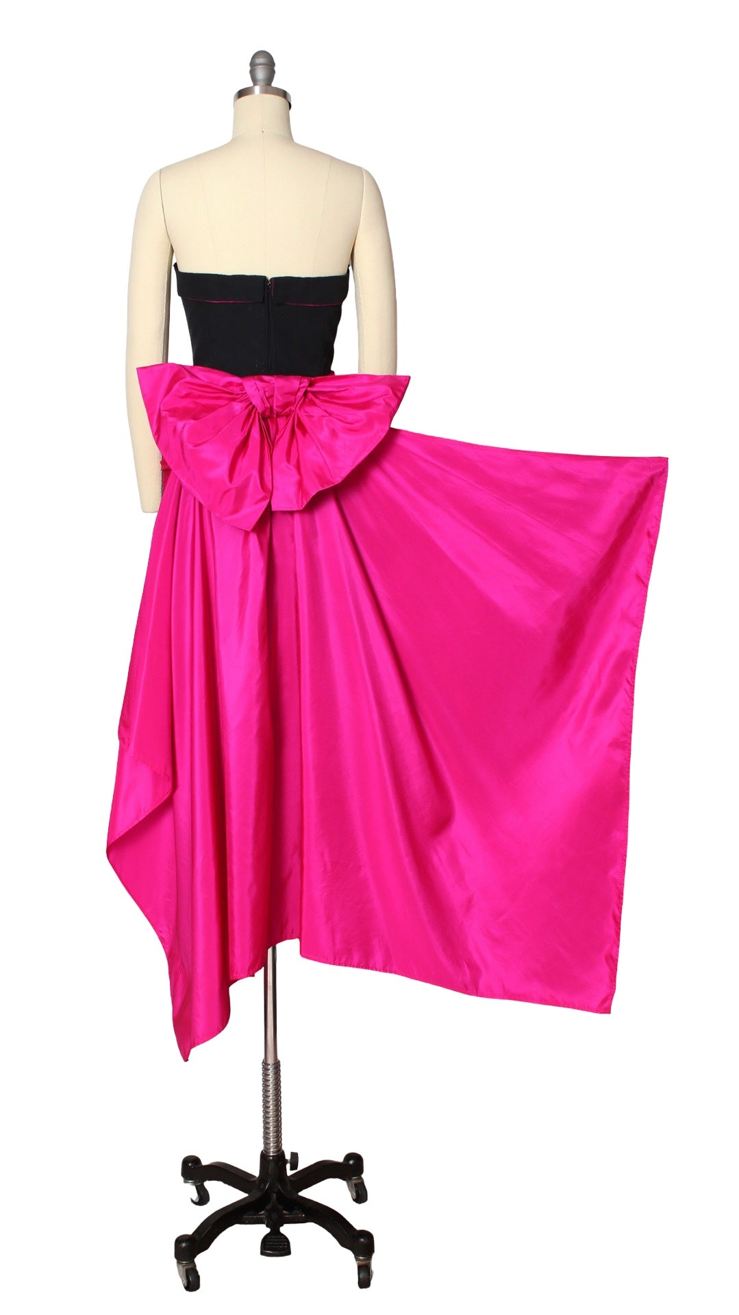 NEW | 1980s Shocking Pink Train Gown | small