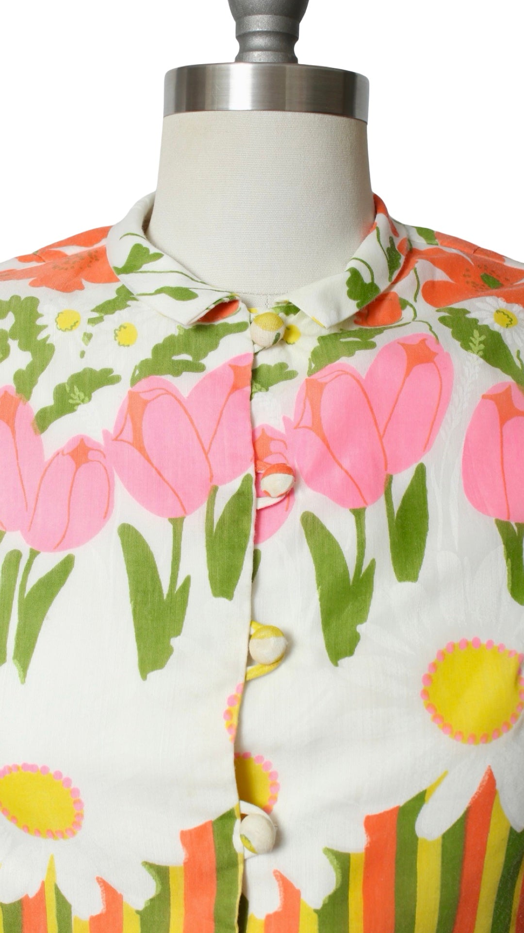 1960s 1970s Floral Border Print Cropped Jacket | small