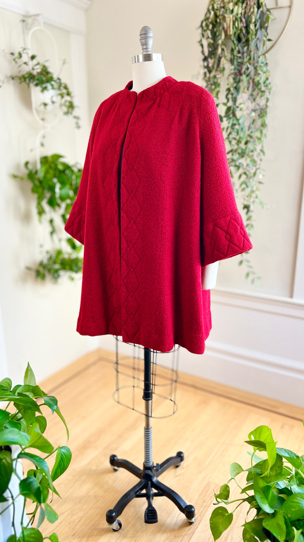 1940s Red Wool Swing Coat | large/x-large