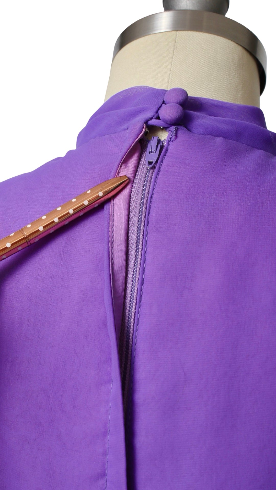 NEW | 1960s MISS ELLIETTE Purple Chiffon Party Dress
