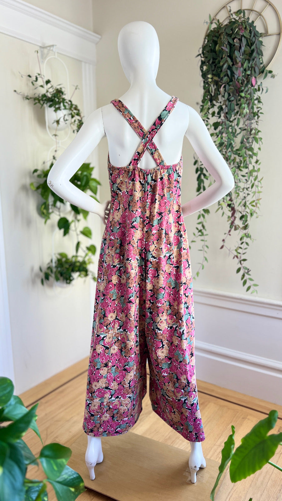 1990s Floral Palazzo Jumpsuit | small/medium/large