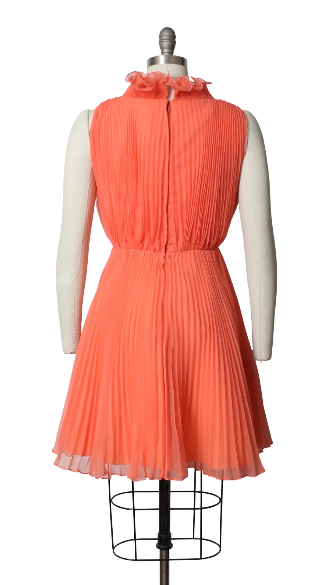 NEW | 1960s Ruffly Pleated Chiffon Party Dress | small/medium