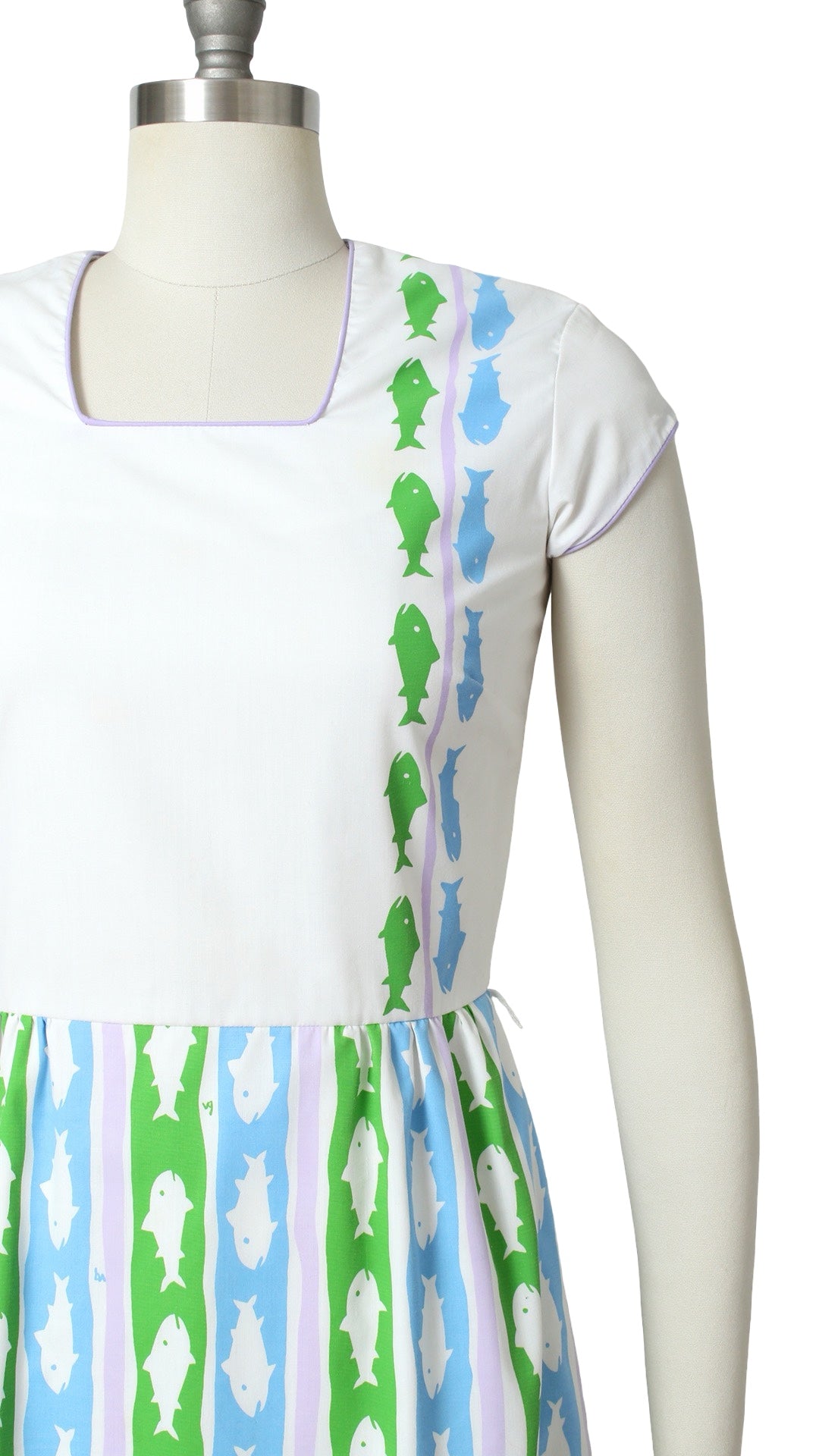 1970s VESTED GENTRESS Fish Novelty Print Dress | small/medium