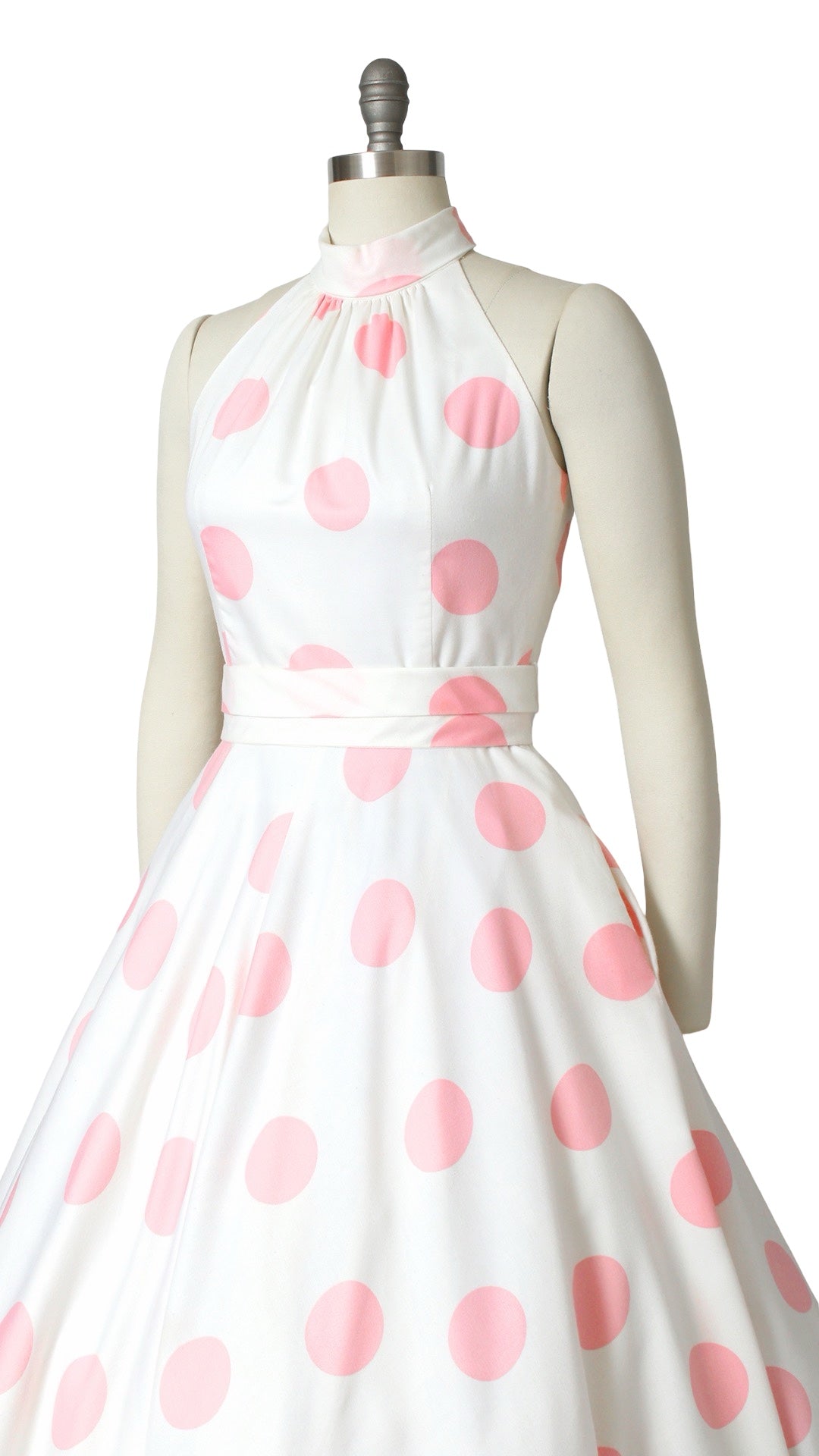 1980s LANZ Pink Polka Dot Sundress | small