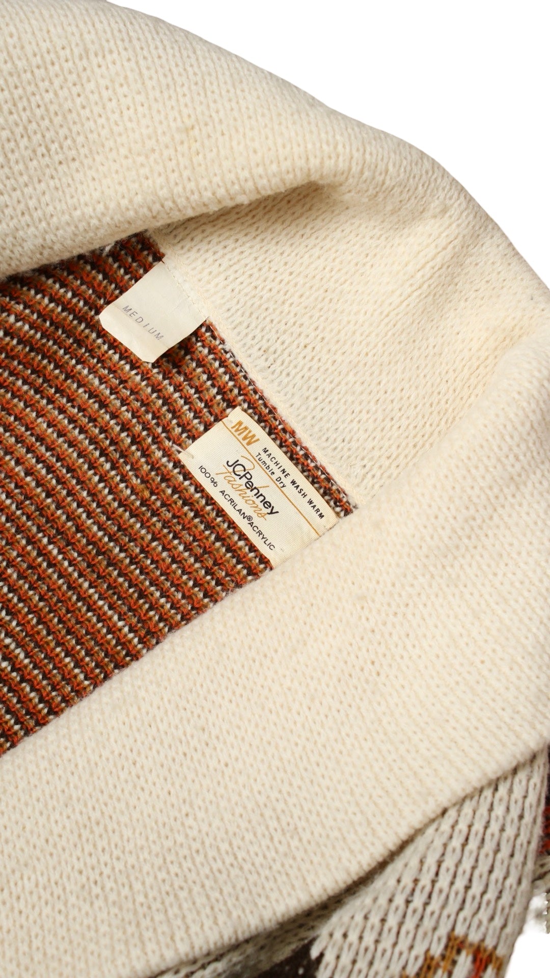 1970s Hearts & Flowers Knit Cardigan | medium