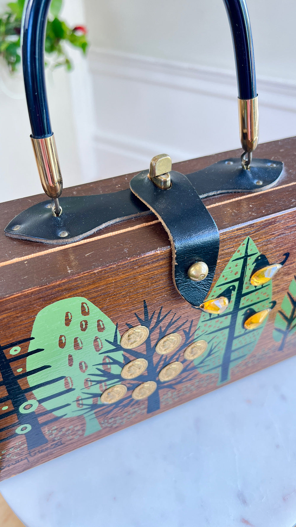 enid collins money tree 1960s ENID COLLINS "Money Tree XI" Box Purse – Birthday Life Vintage