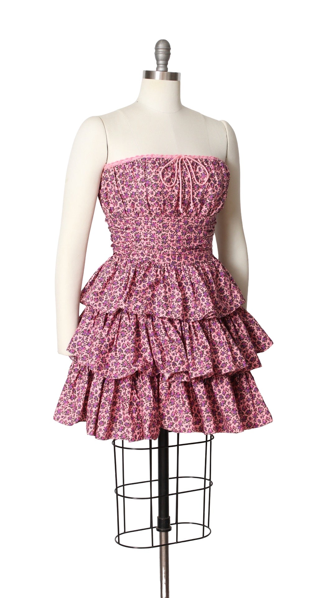 NEW | 2000s Y2K BETSEY JOHNSON Tiered Ditsy Floral Dress | small/medium
