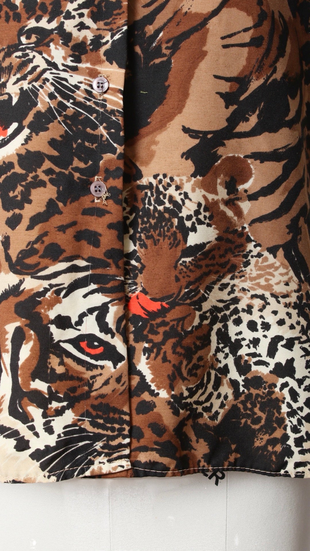 1980s Leopard Novelty Print Blouse | medium