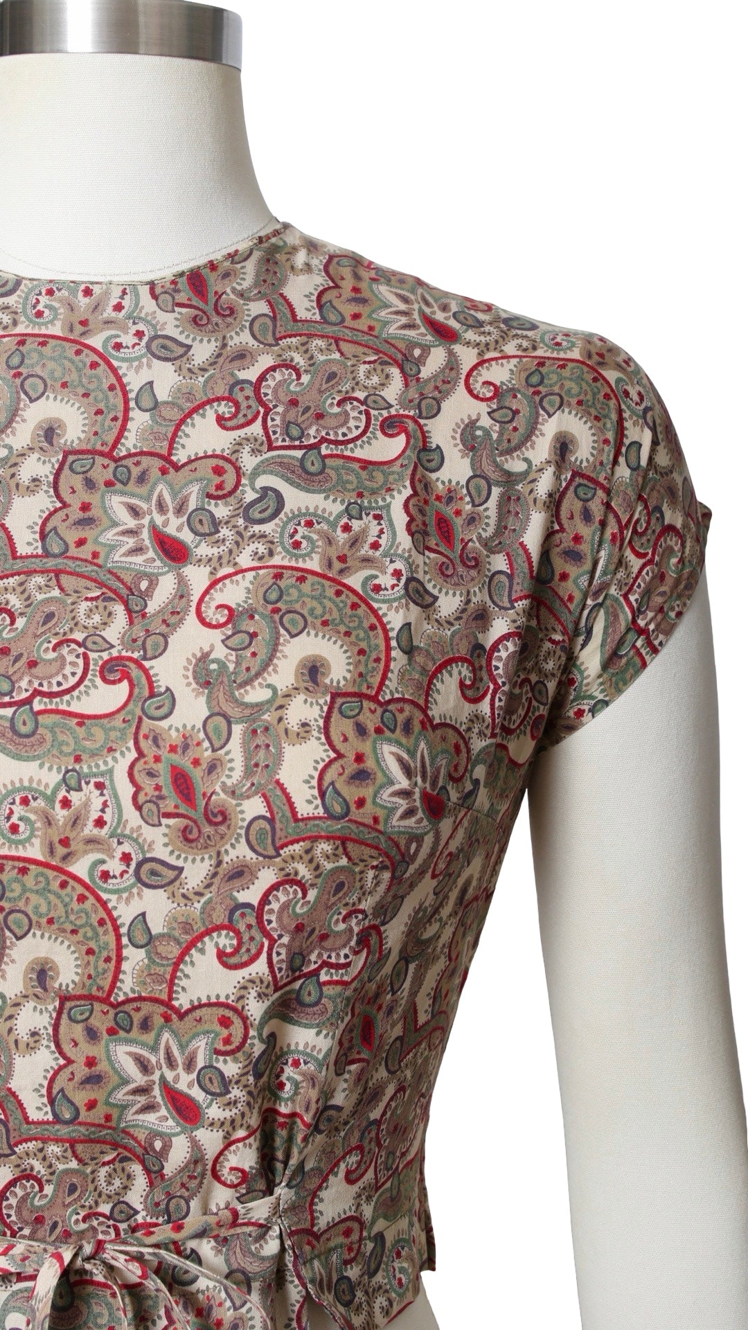 1960s Paisley Crop Top | small/medium