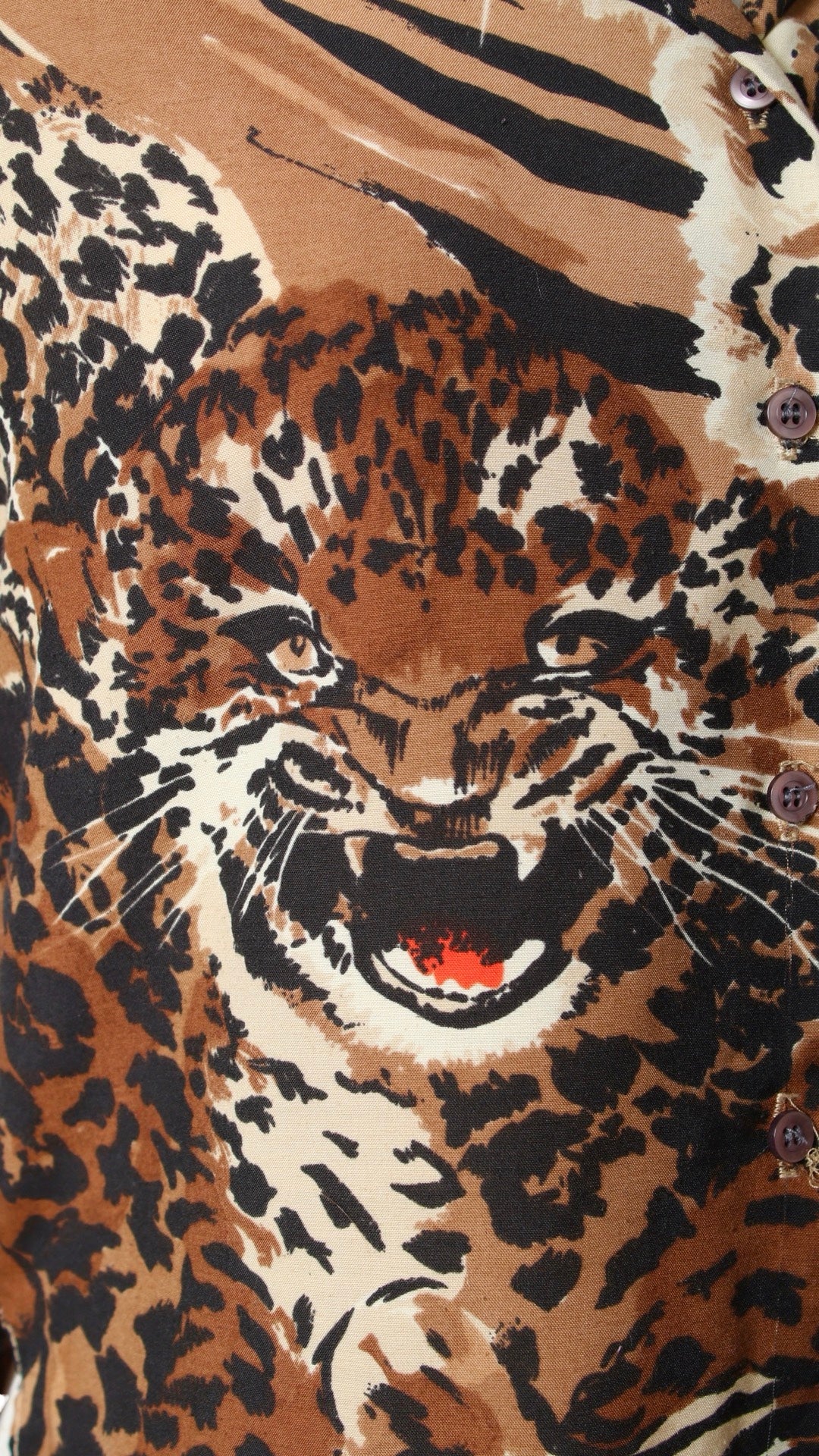 1980s Leopard Novelty Print Blouse | medium