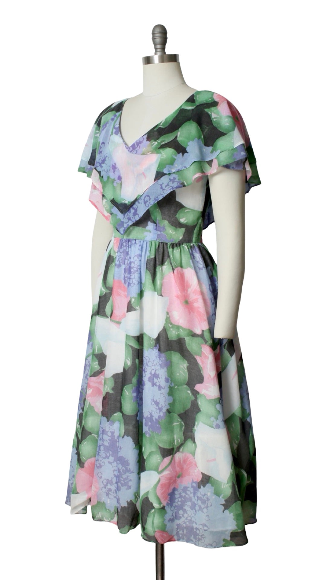 NEW | 1970s Calla Lily Floral Dress | small