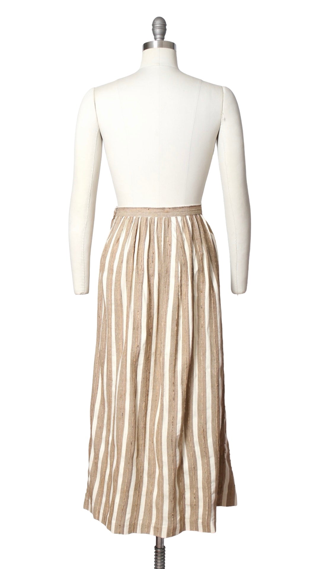 1970s 1980s Striped Natural Linen Skirt | large