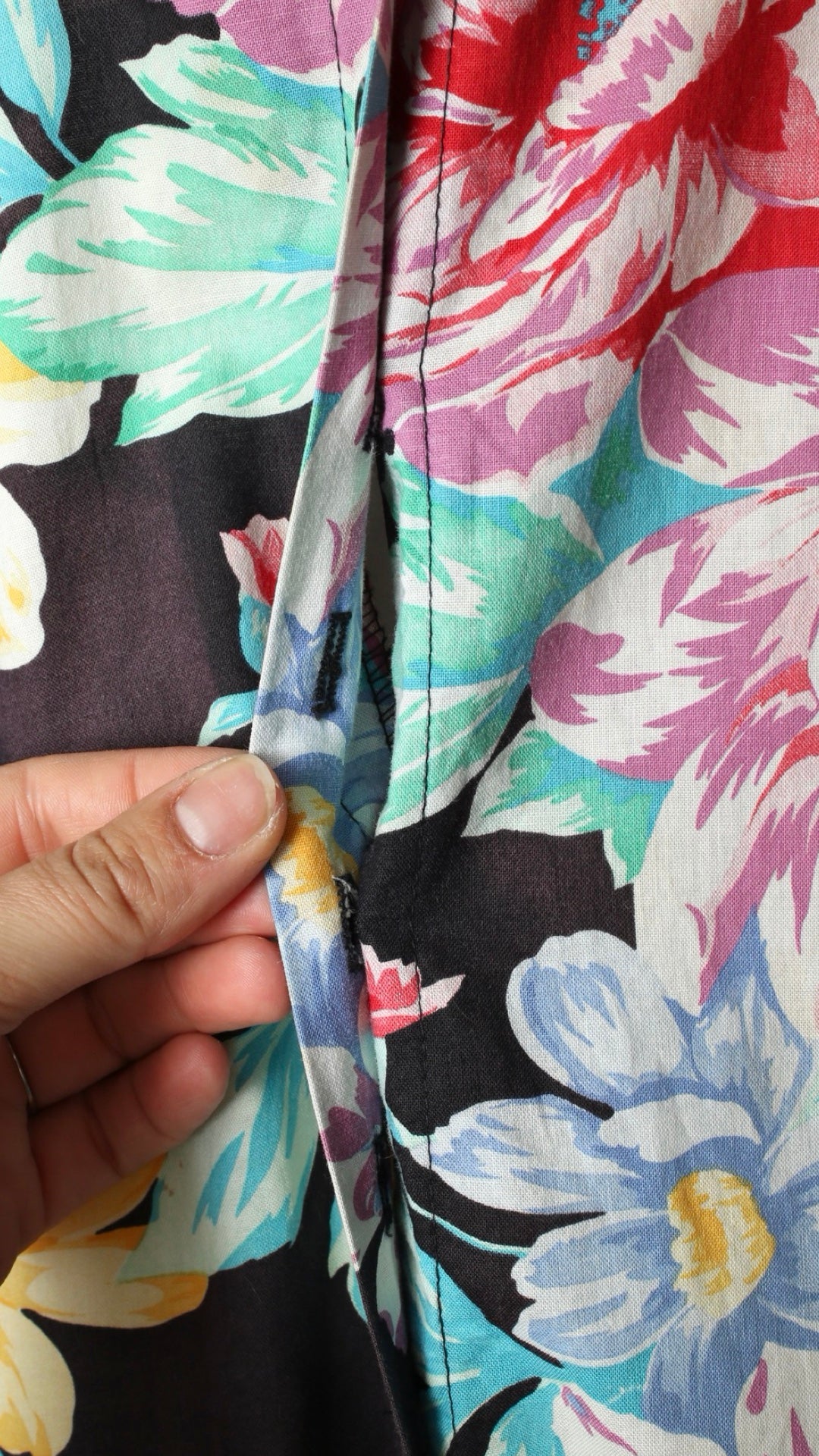NEW | 1990s Floral Cotton Shirtwaist Dress | medium