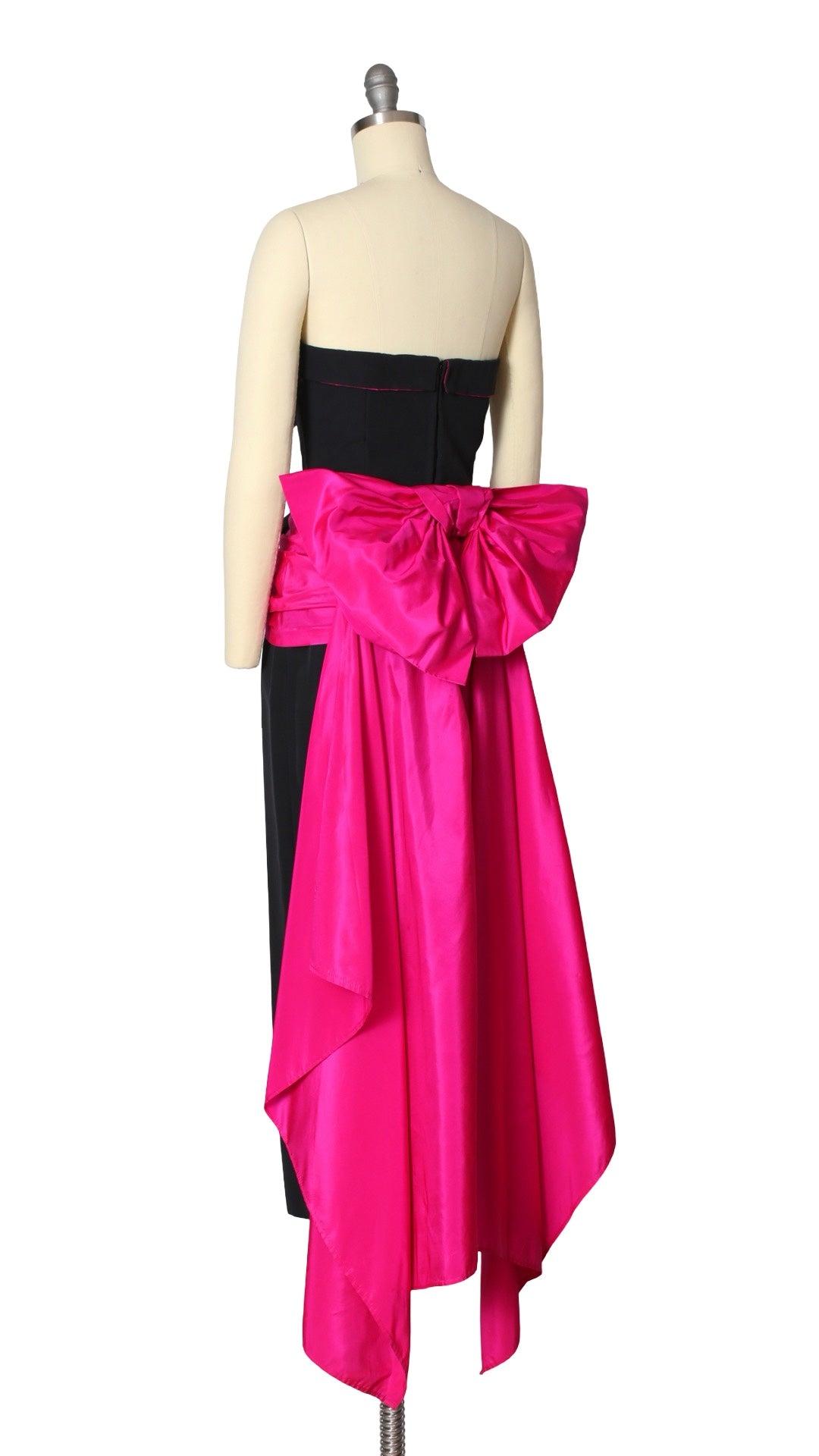 NEW | 1980s Shocking Pink Train Gown | small
