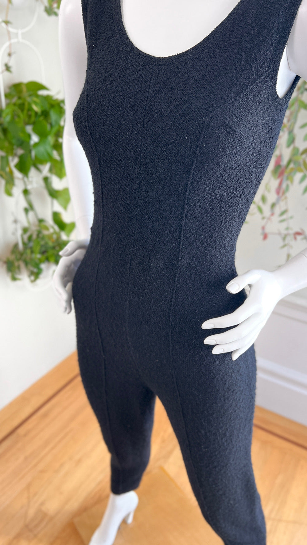 1940s 1950s SNYDERKNIT Black Knit Wool Jumpsuit | x-small/small