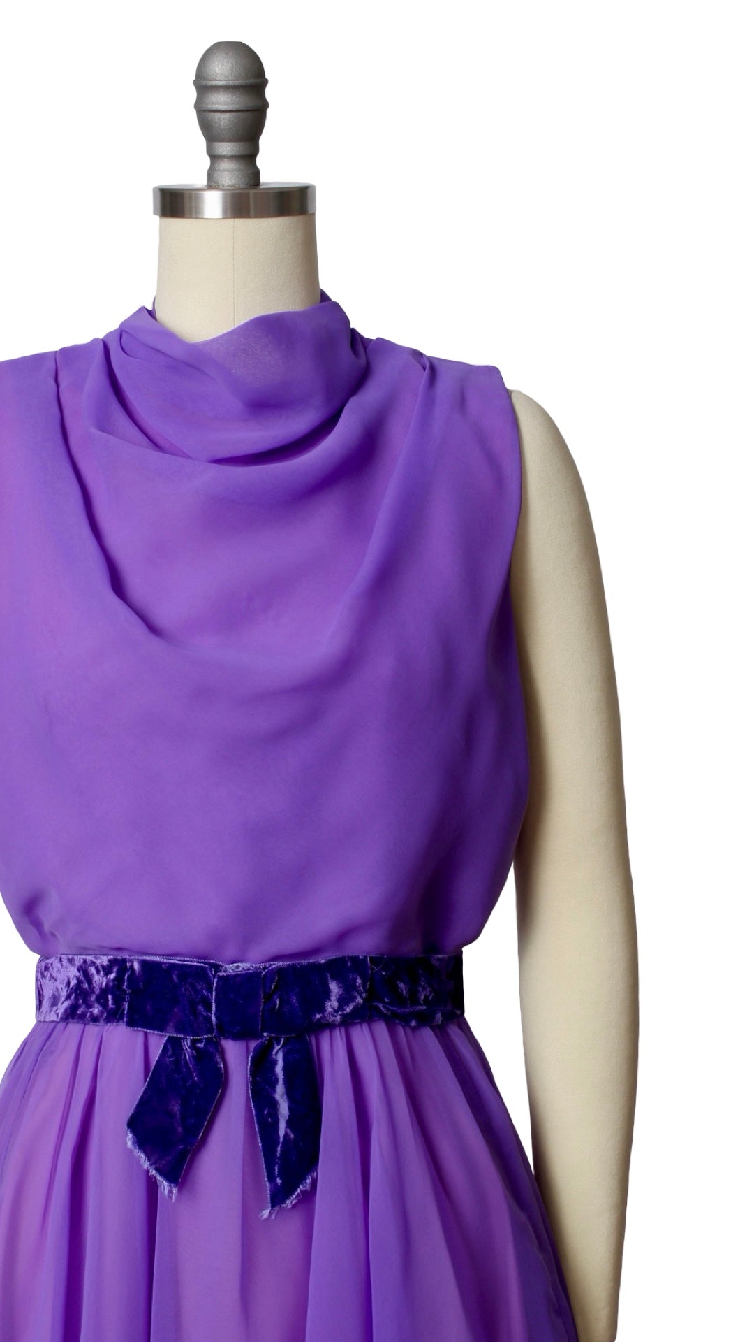 1960s MISS ELLIETTE Purple Chiffon Party Dress | small