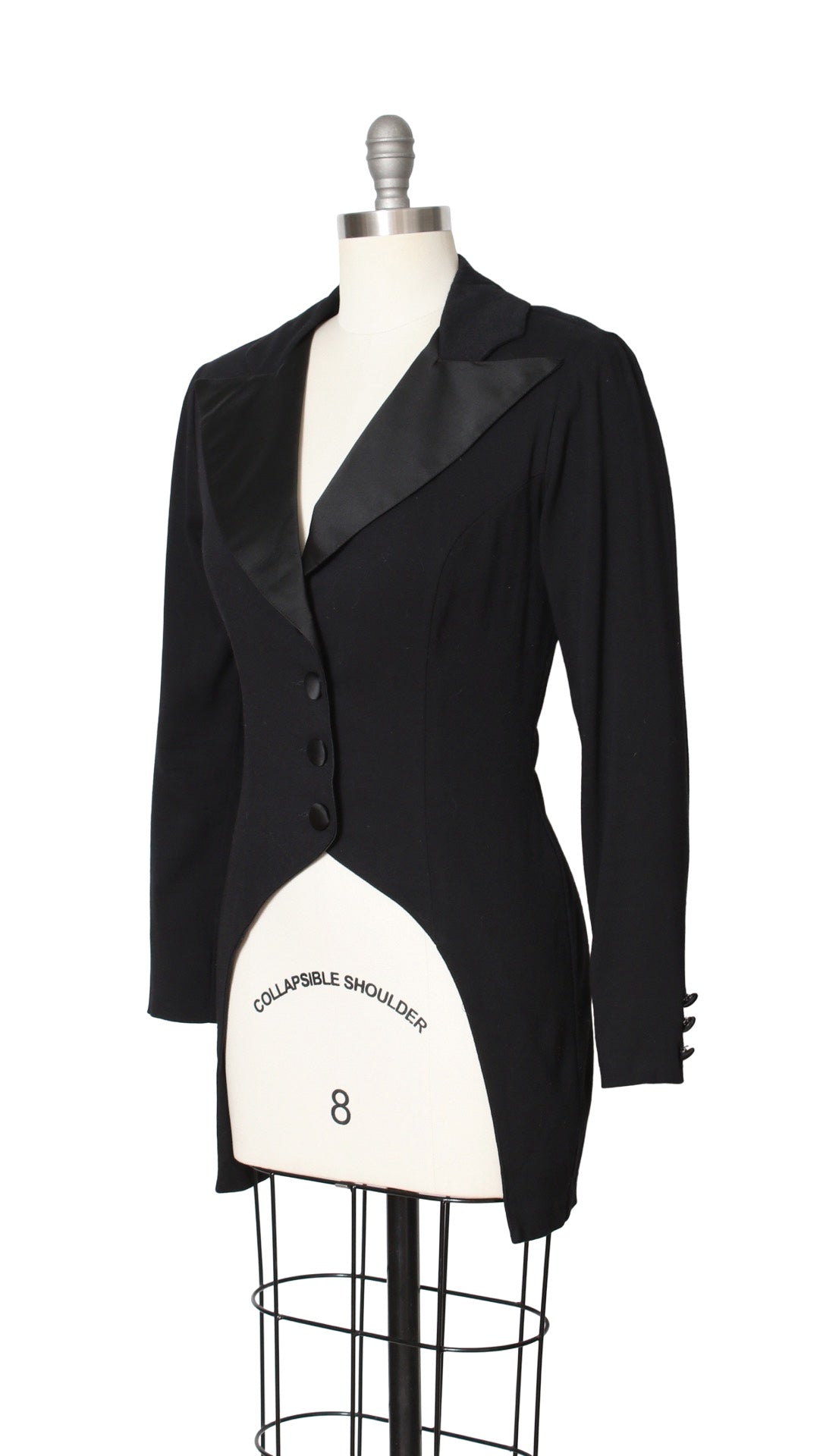 NEW | 1990s BETSEY JOHNSON Black Tuxedo Tailcoat Jacket | small/medium