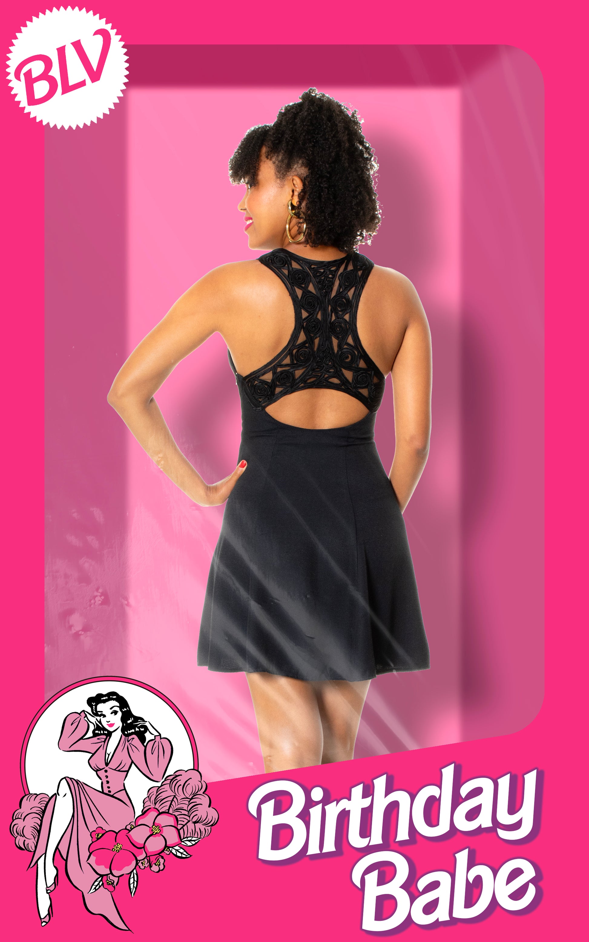birthday skater dress Backless Skater Dress Birthday Dinner Square Neck Bow