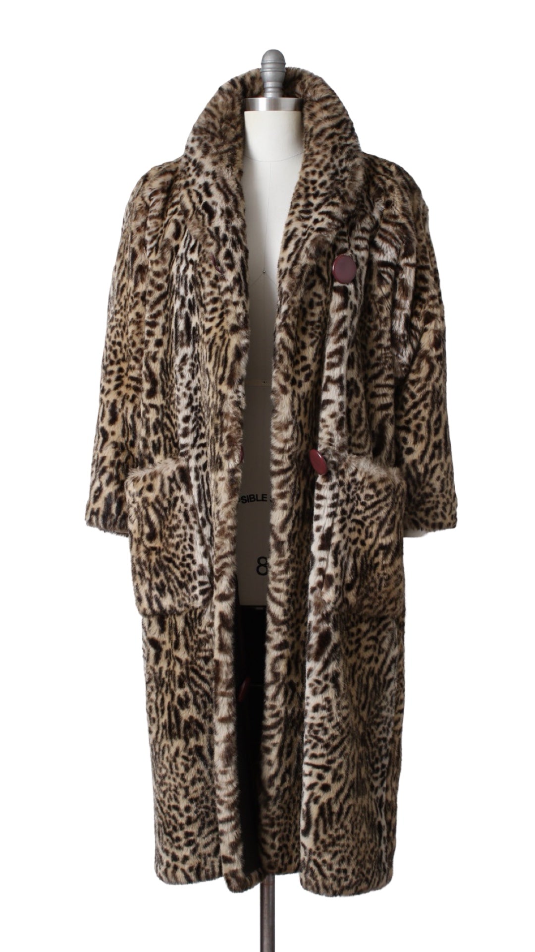 1970s 1980s Plush Animal Print Faux Fur Coat | medium