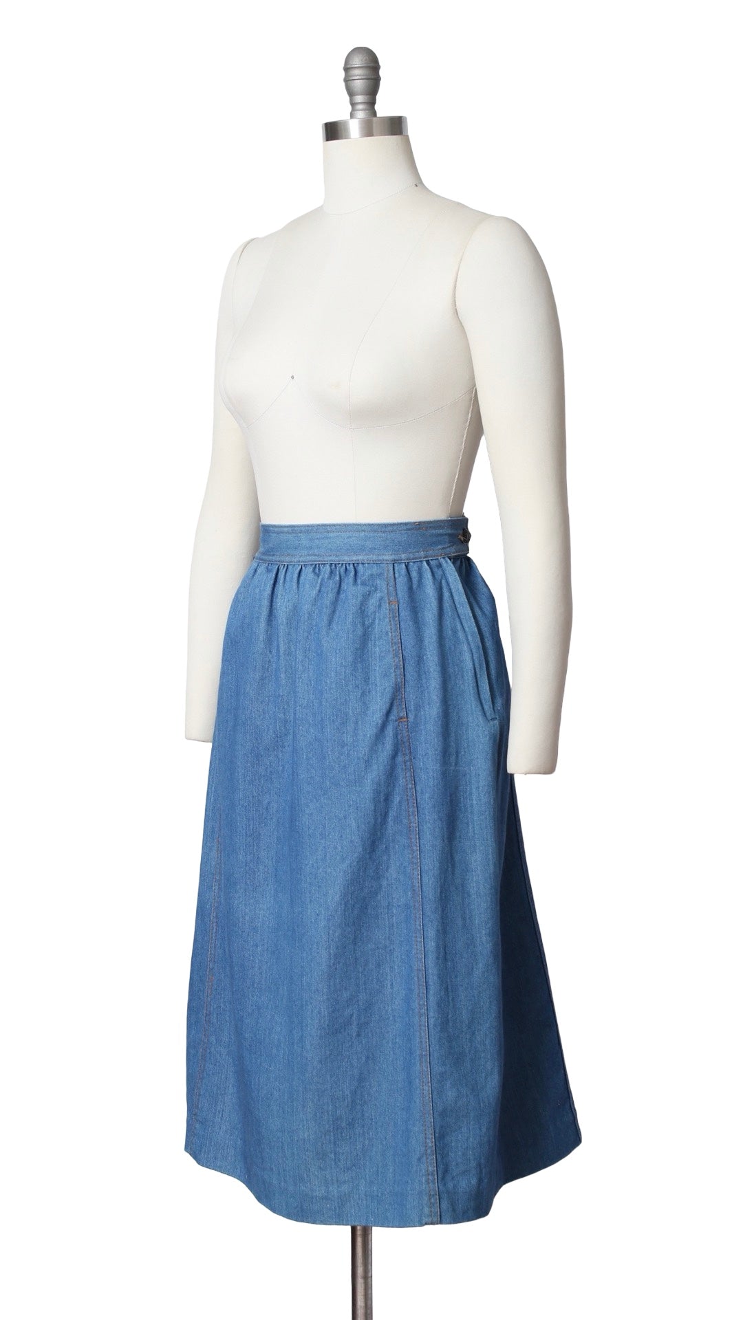 1970s Denim A-Line Skirt | x-small/small