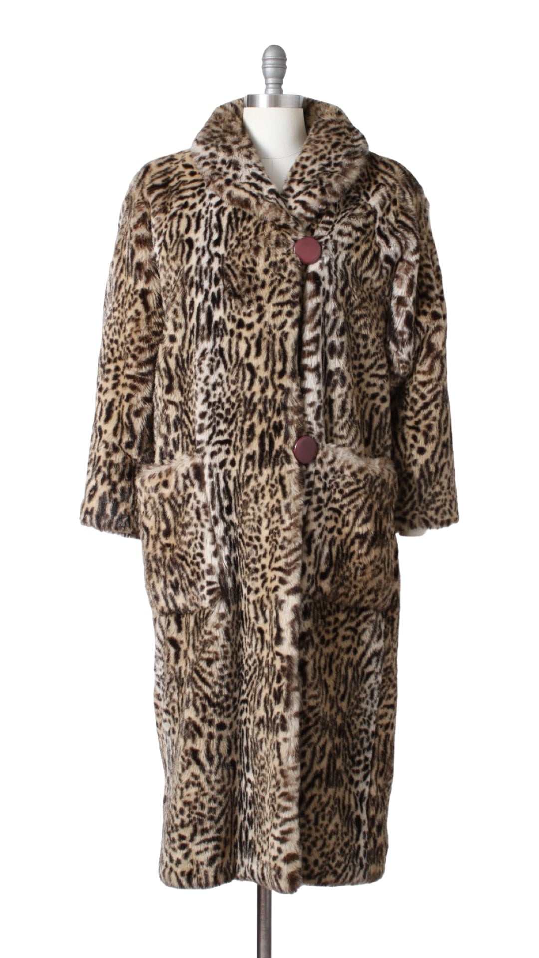 1970s 1980s Plush Animal Print Faux Fur Coat | medium