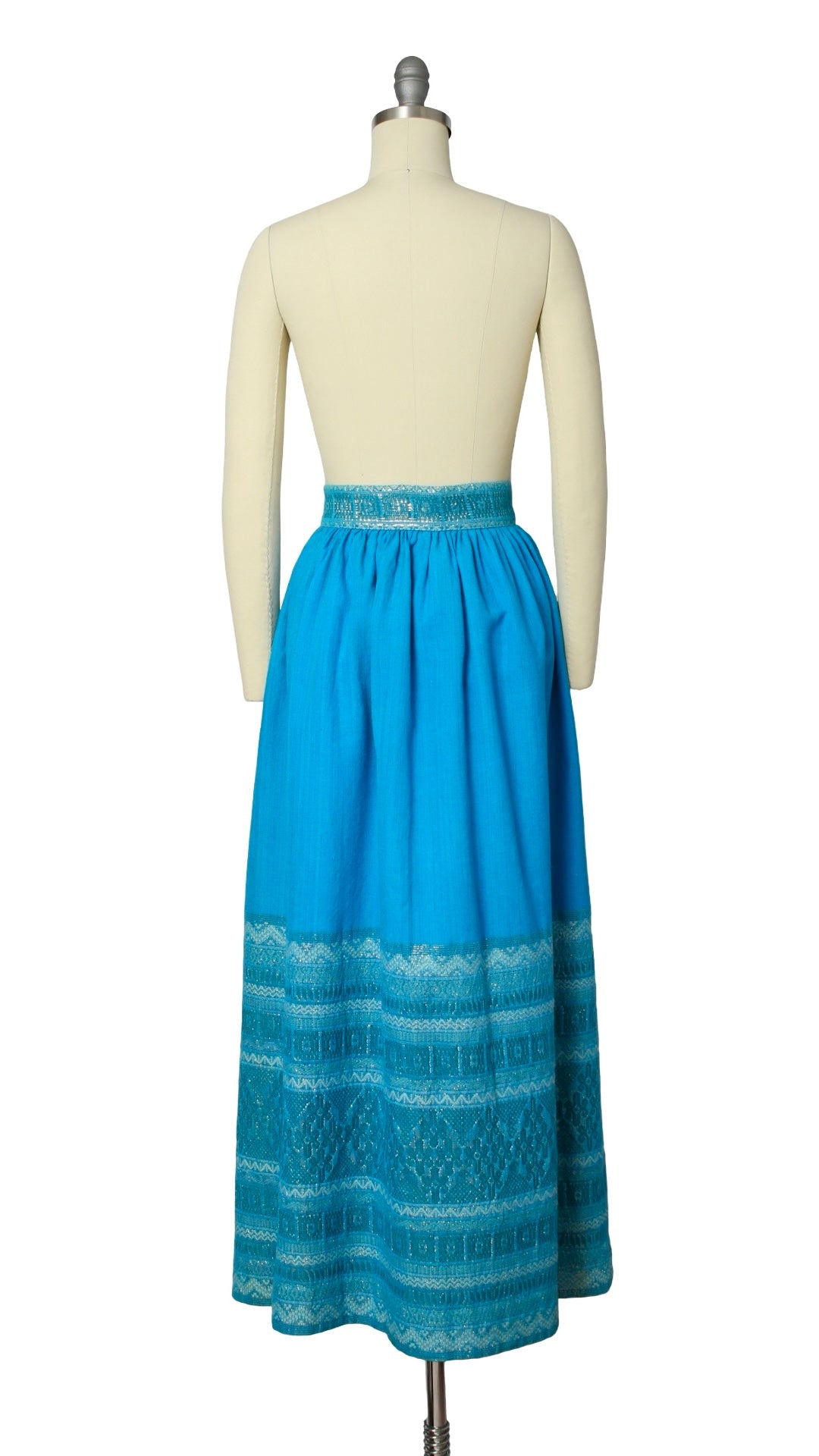 NEW | 1970s Guatemalan Hand-Woven Metallic Wrap Skirt | small