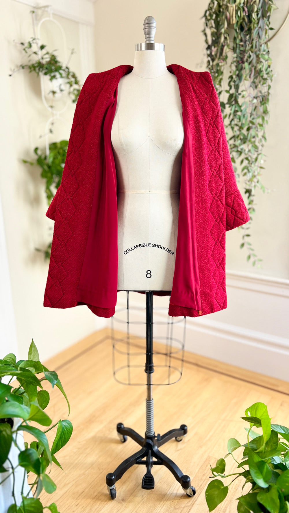 1940s Red Wool Swing Coat | large/x-large