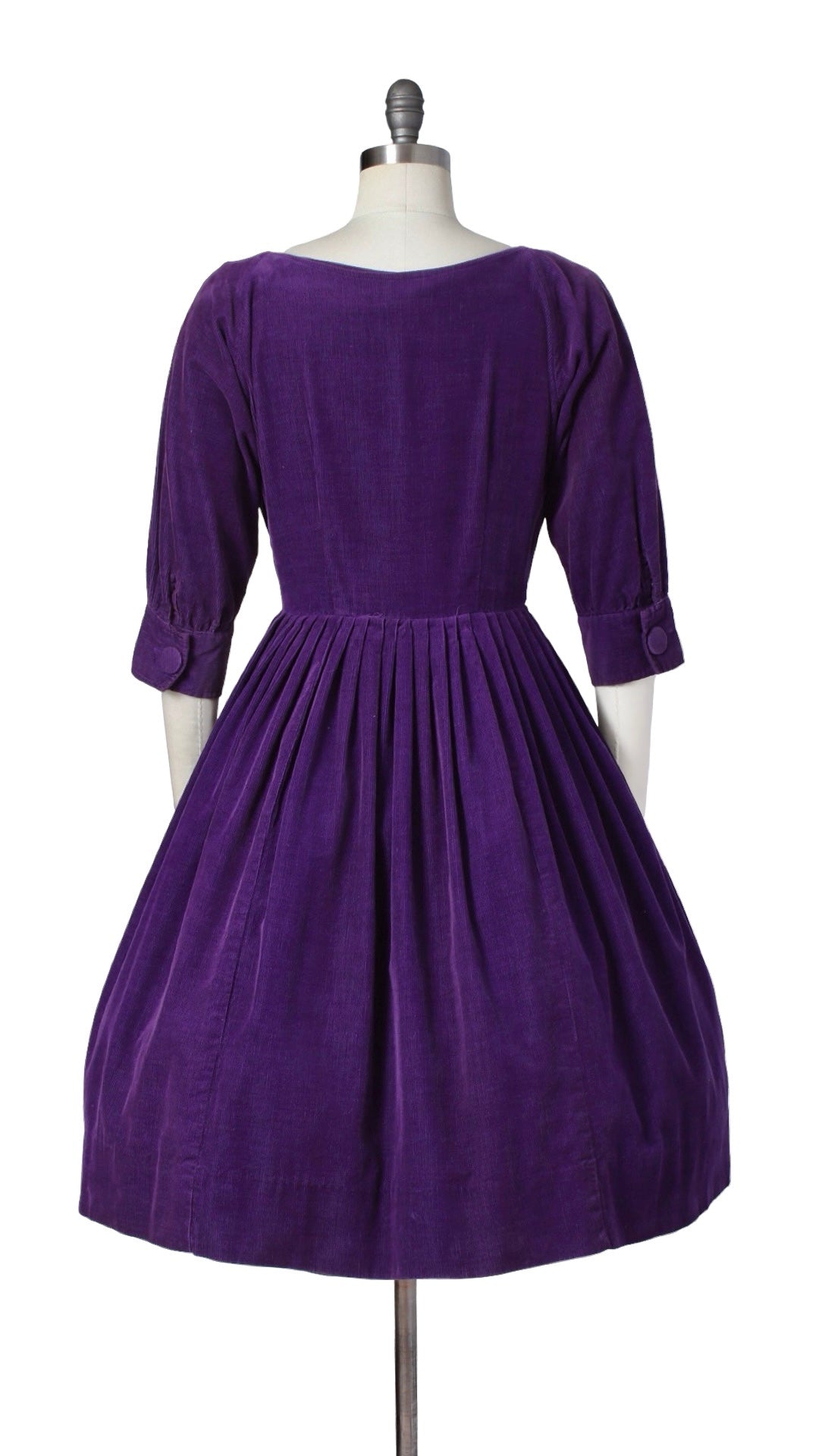1950s Purple Corduroy Shirtwaist Dress | small/medium