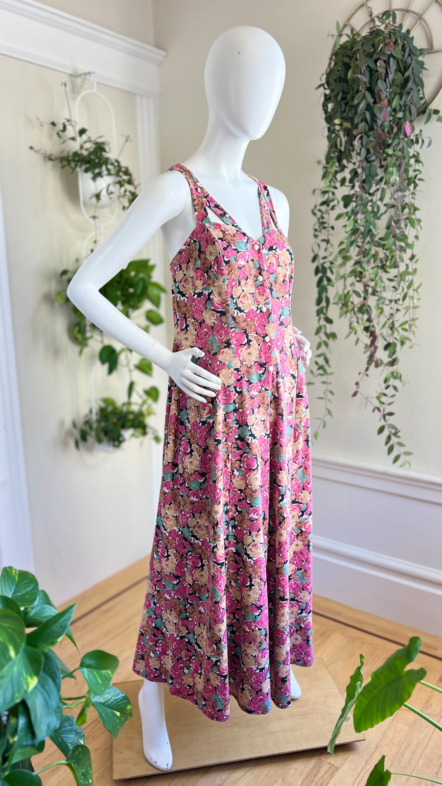 1990s Floral Palazzo Jumpsuit | small/medium/large