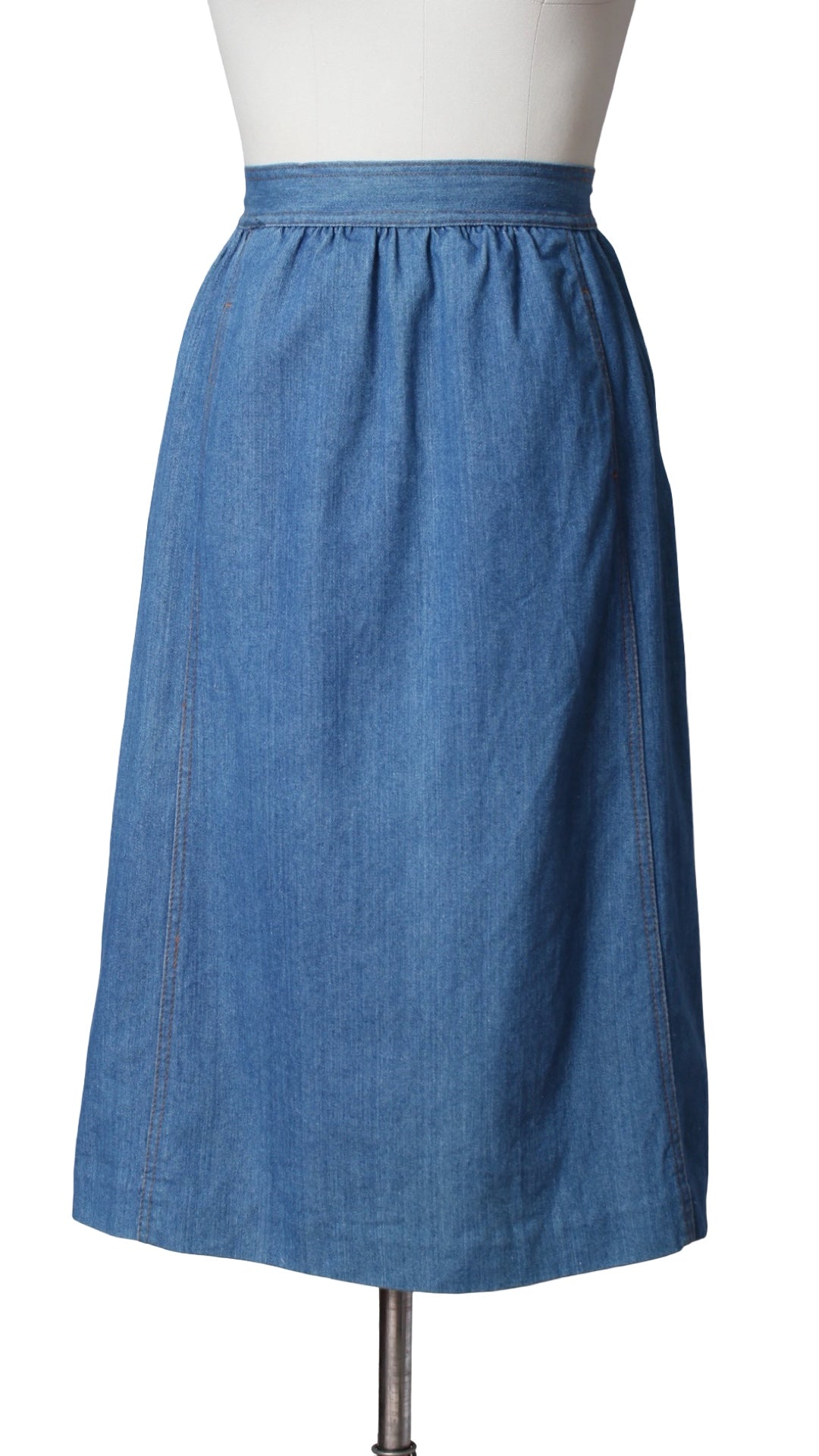 1970s Denim A-Line Skirt | x-small/small