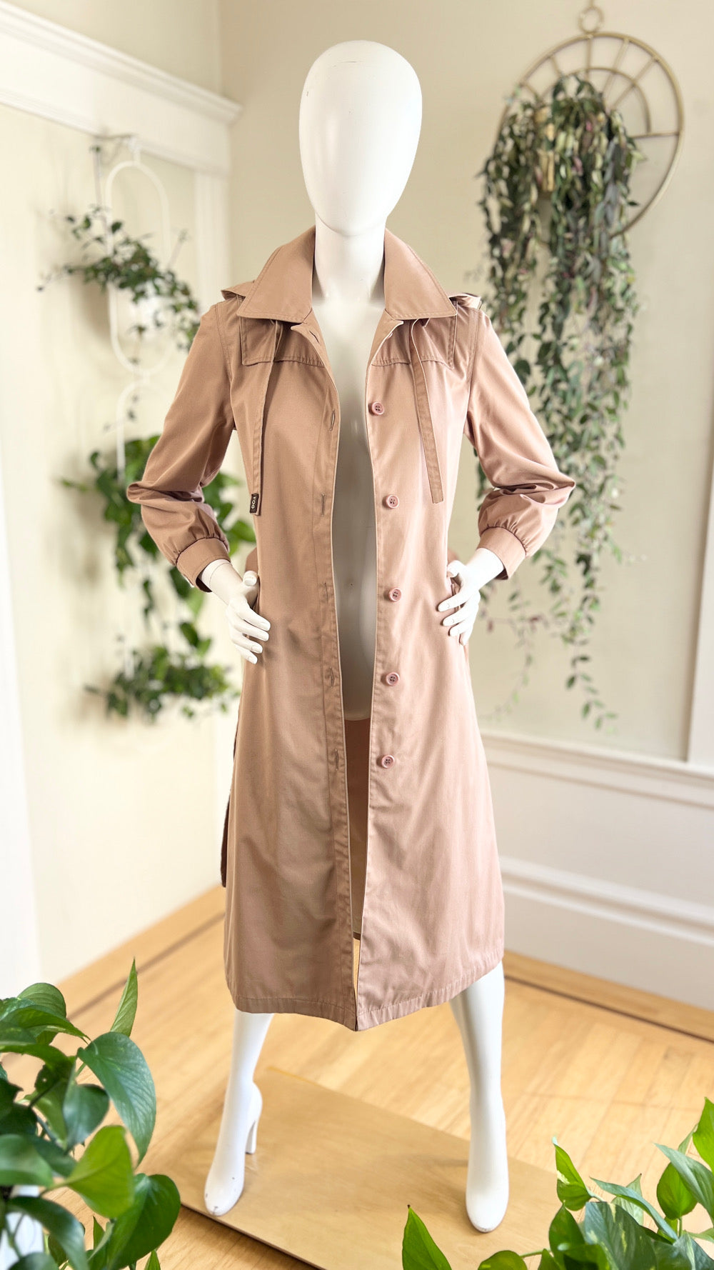 1970s 1980s LONDON FOG Hooded Raincoat | x-small/small