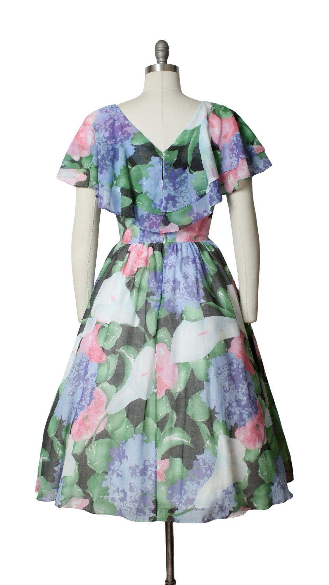 NEW | 1970s Calla Lily Floral Dress | small