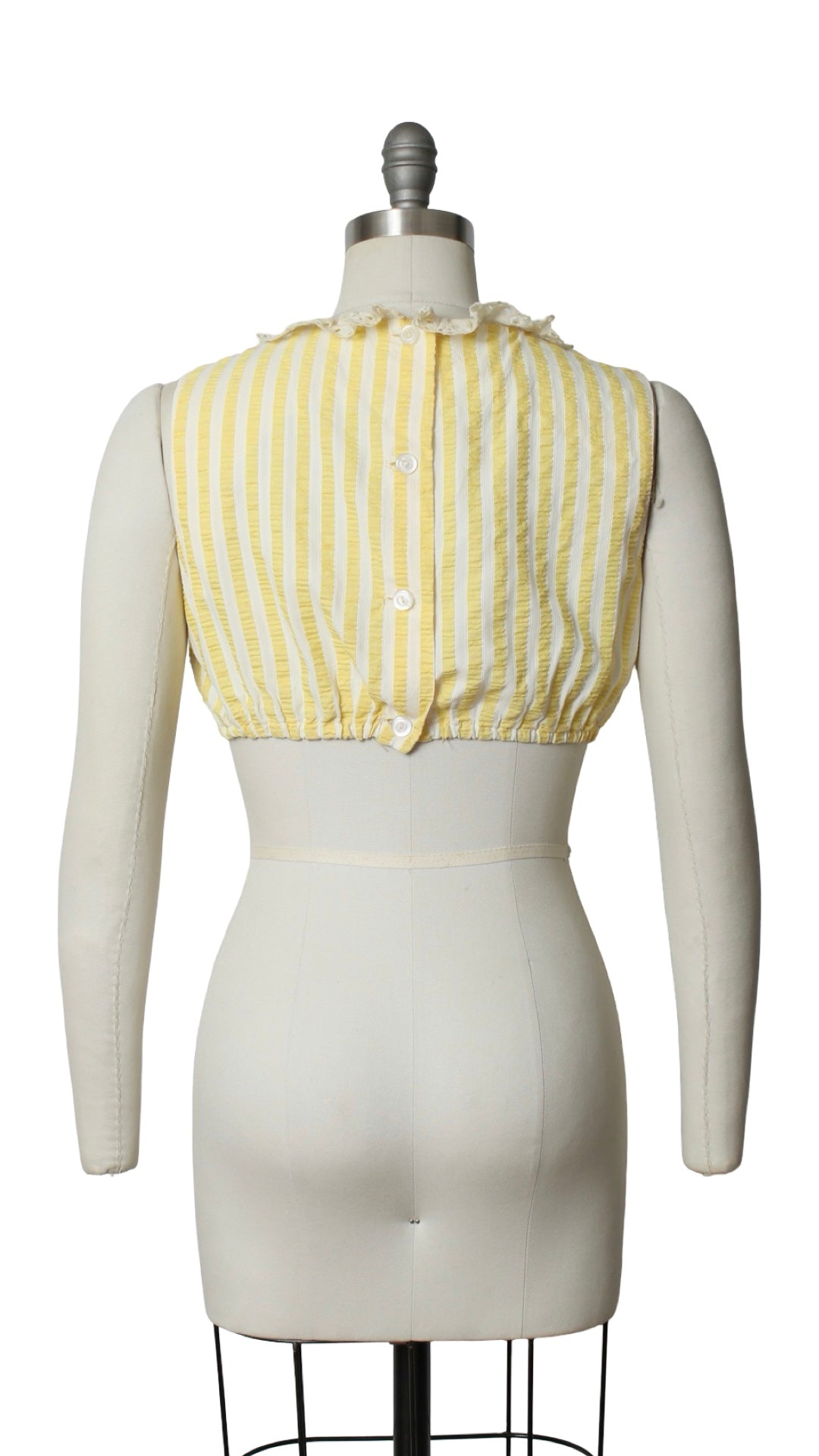 NEW | 1960s Striped Seersucker Crop Top | small/medium