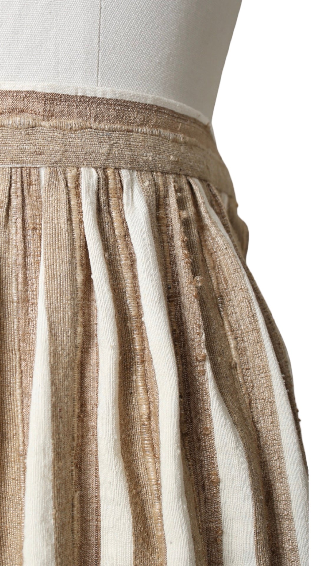 1970s 1980s Striped Natural Linen Skirt | large