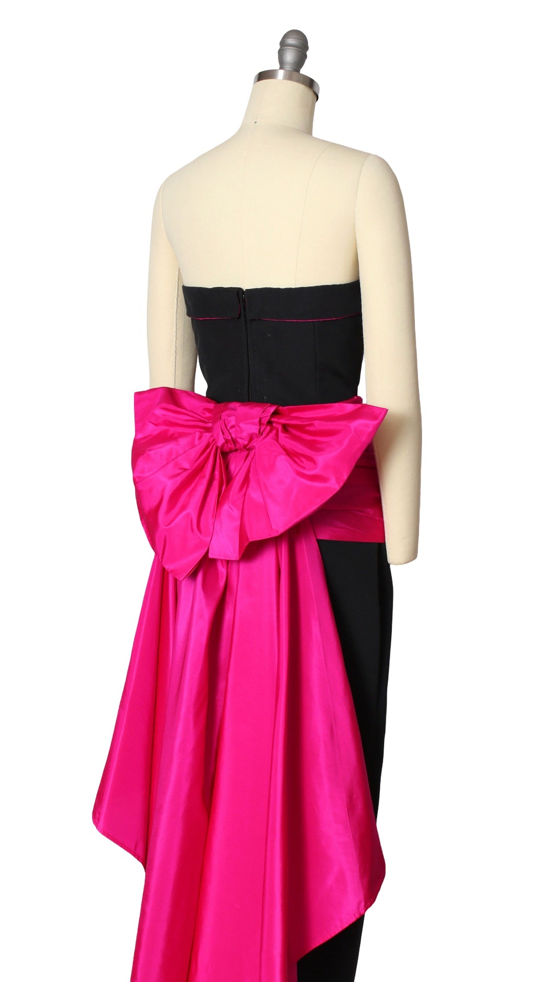 NEW | 1980s Shocking Pink Train Gown | small