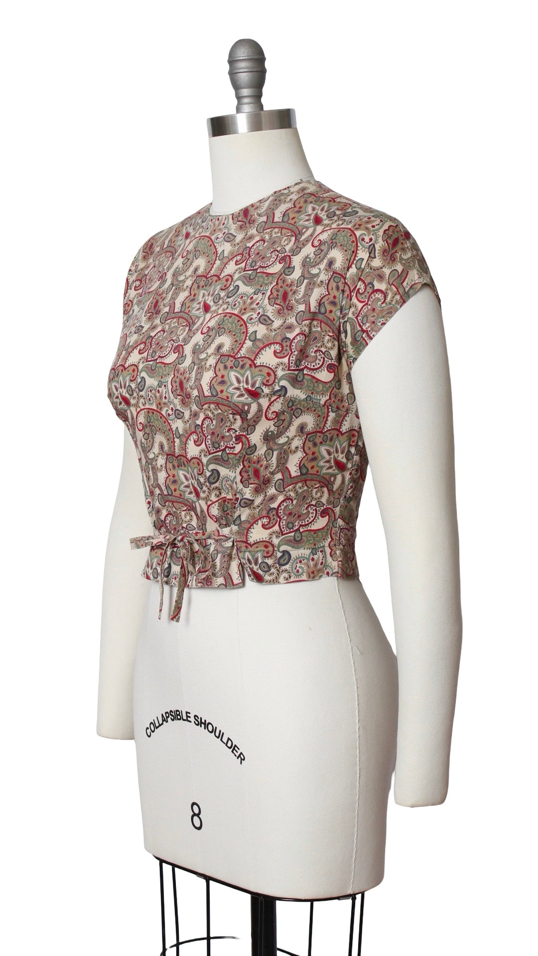 1960s Paisley Crop Top | small/medium