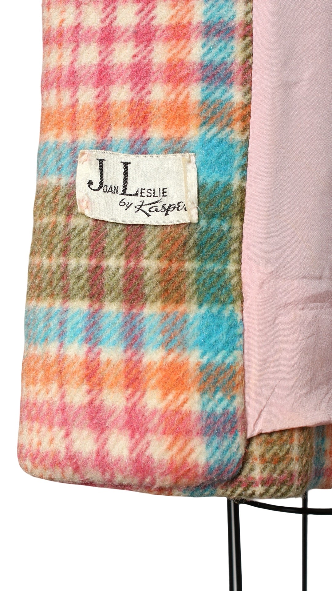 1960s Colorful Plaid Wool Coat | small