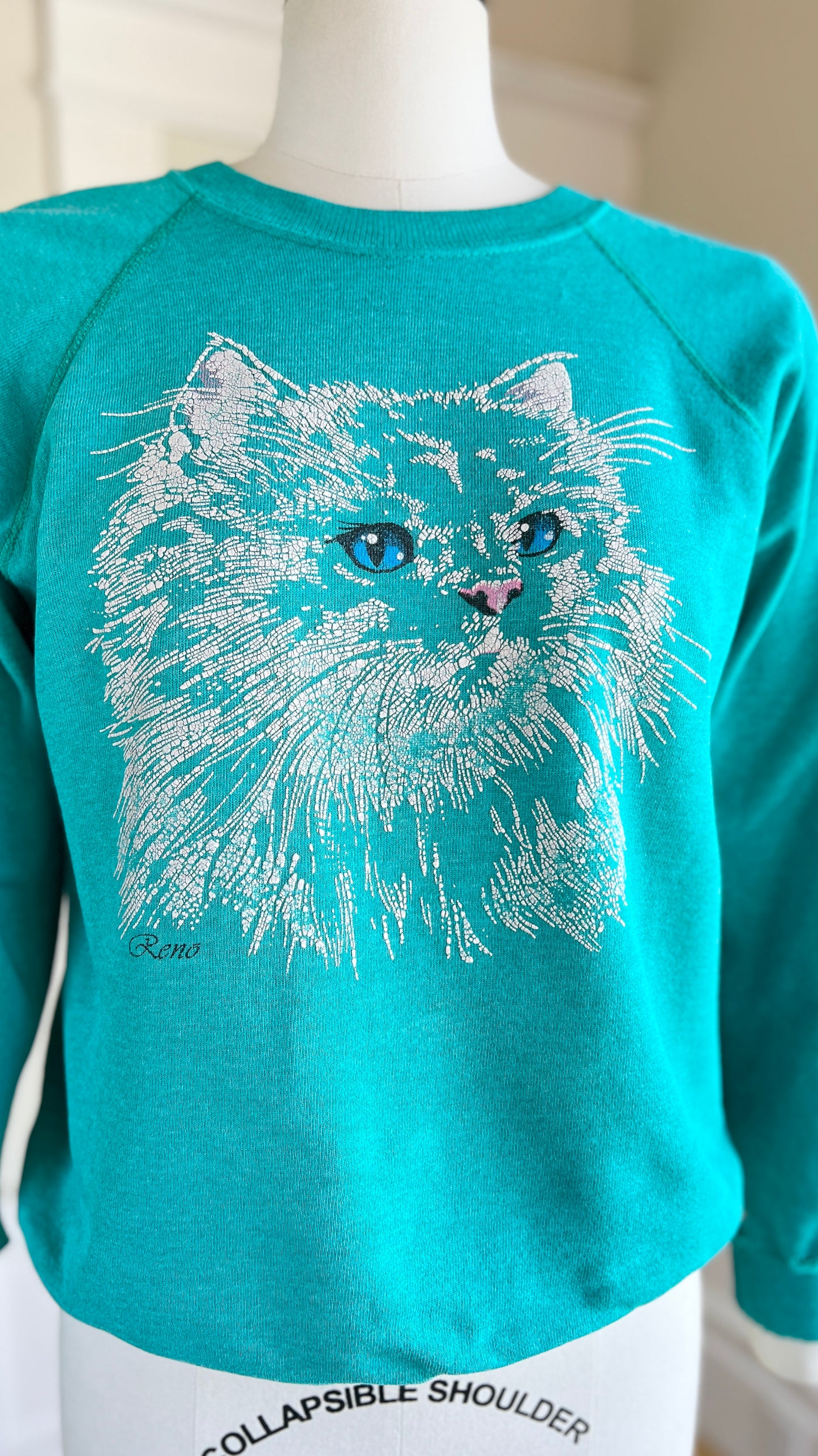 1980s Reno Cat Novelty Sweatshirt | small/medium/large