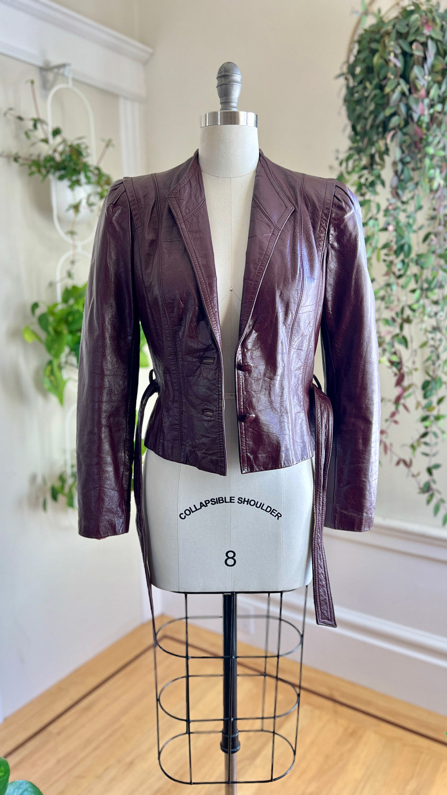 1970s 1980s Burgundy Leather Jacket | x-small/small