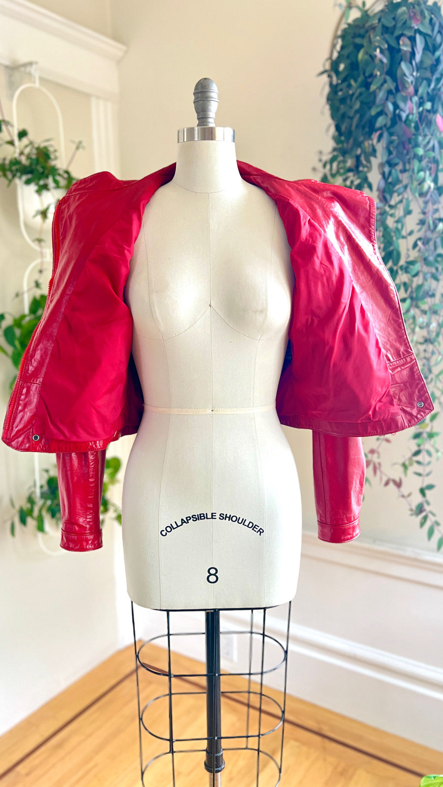 1980s Thriller Red Leather Jacket | medium