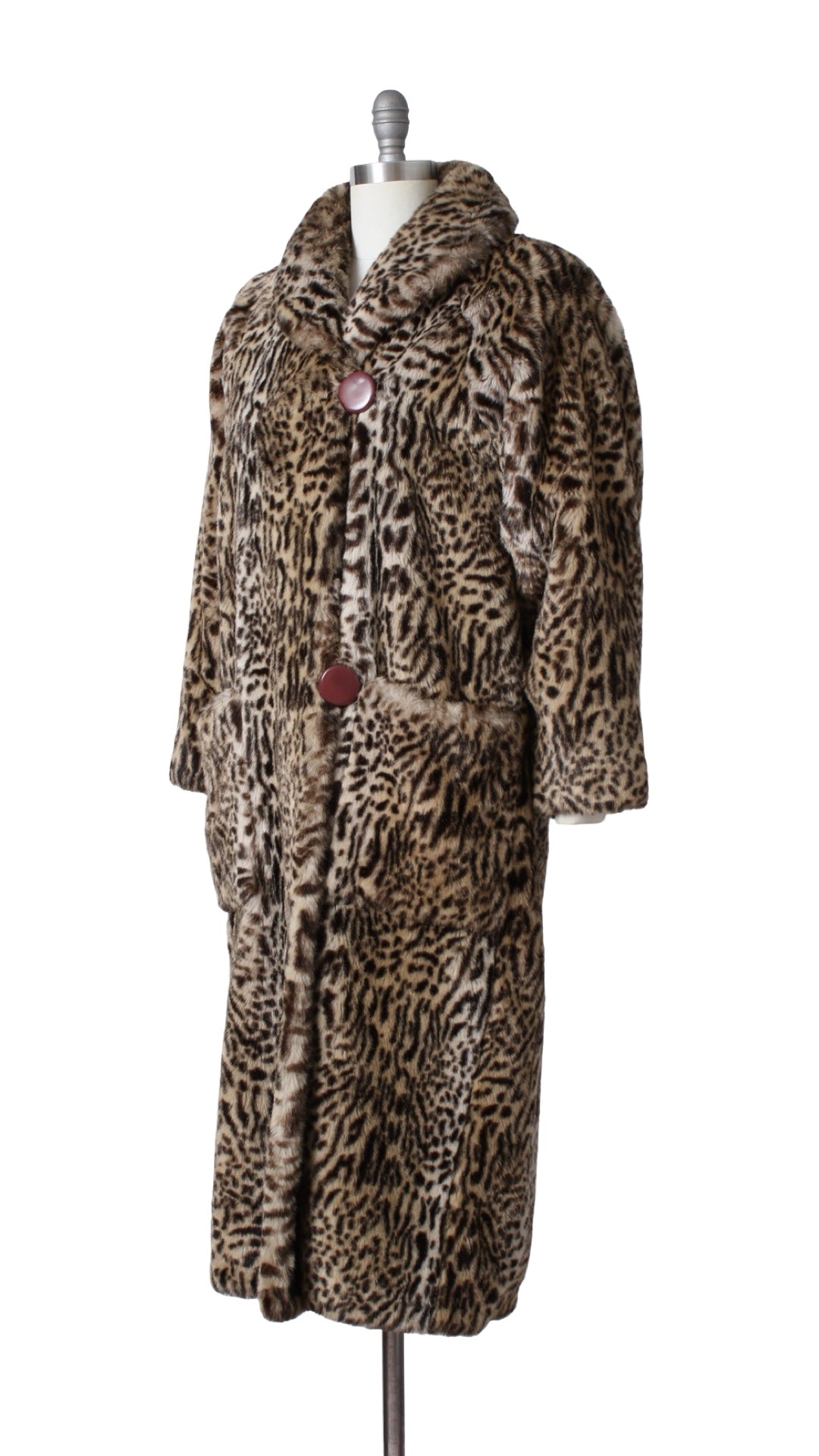 1970s 1980s Plush Animal Print Faux Fur Coat | medium