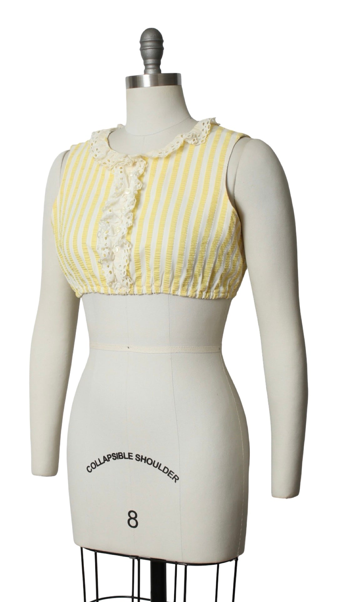NEW | 1960s Striped Seersucker Crop Top | small/medium