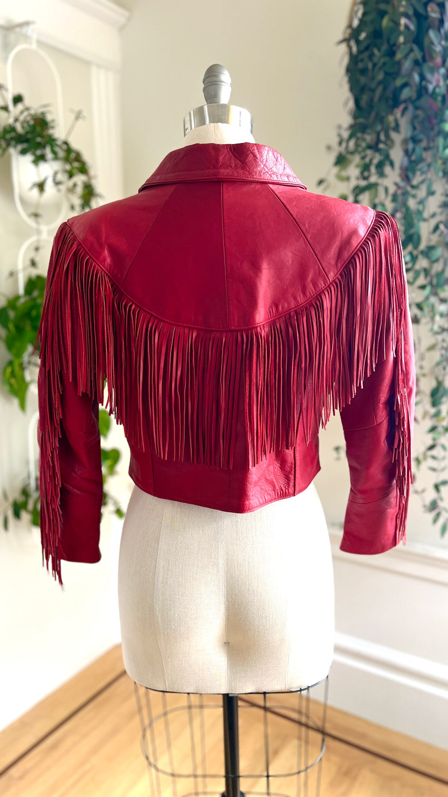 1980s 1990s Fringed Red Leather Jacket | x-large