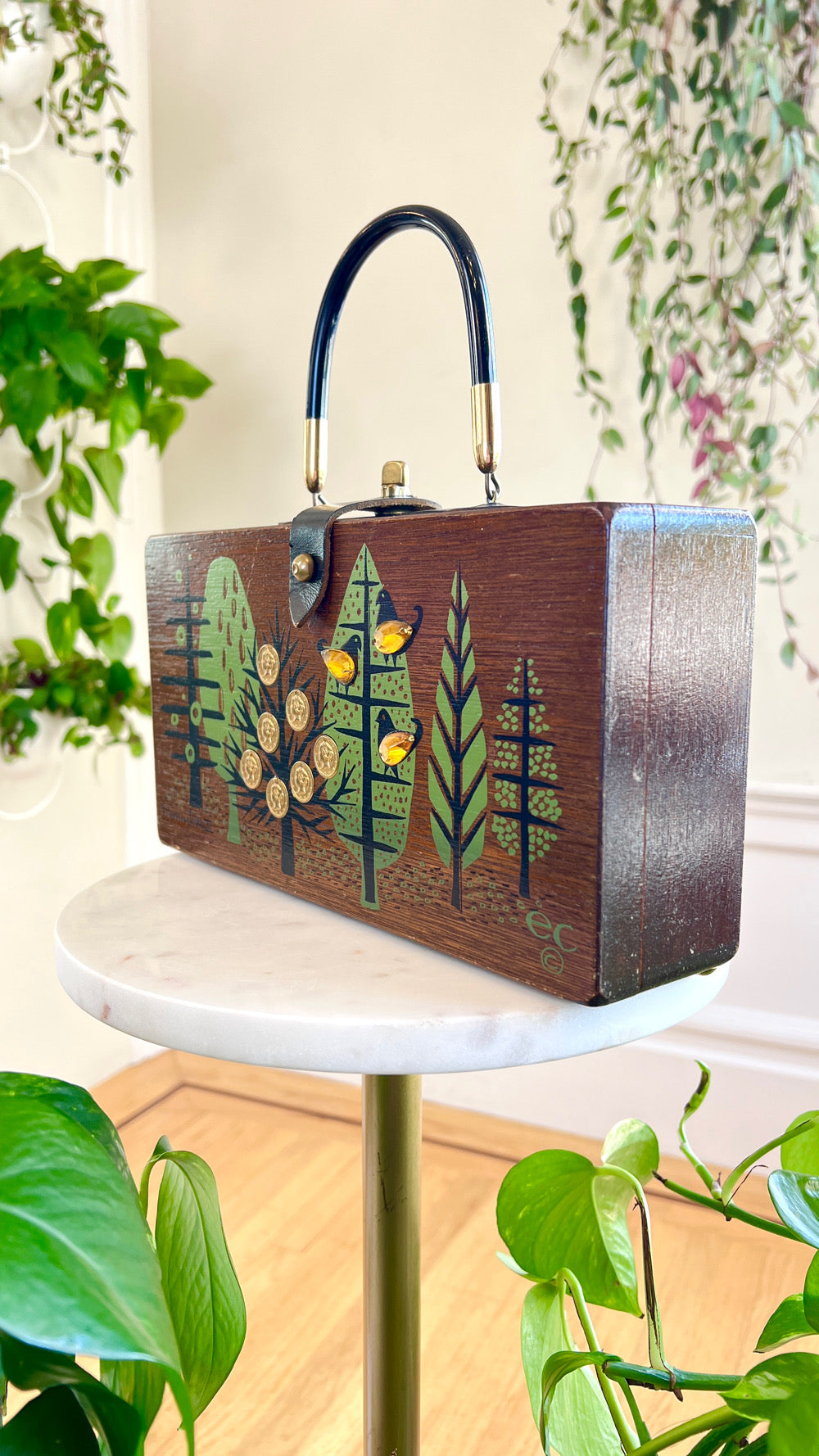 money tree for birthday 1960s ENID COLLINS "Money Tree XI" Box Purse – Birthday Life Vintage