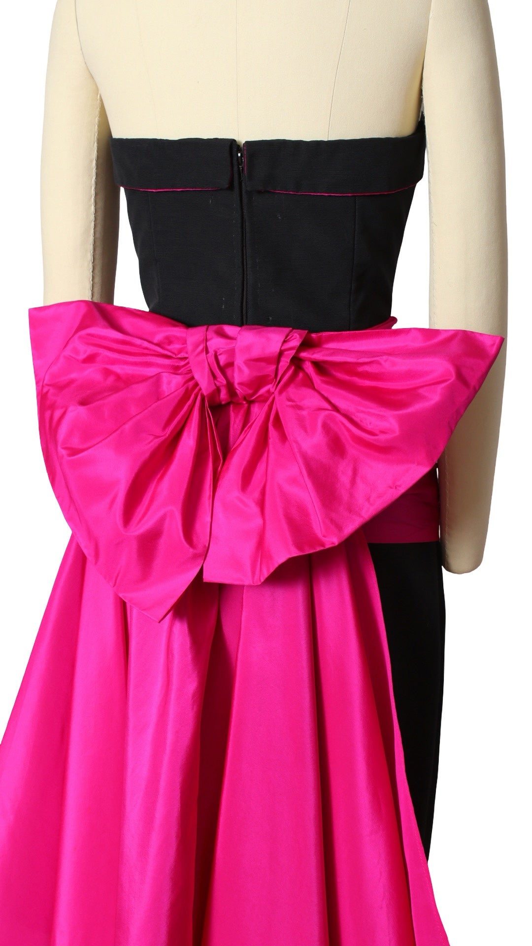 NEW | 1980s Shocking Pink Train Gown | small